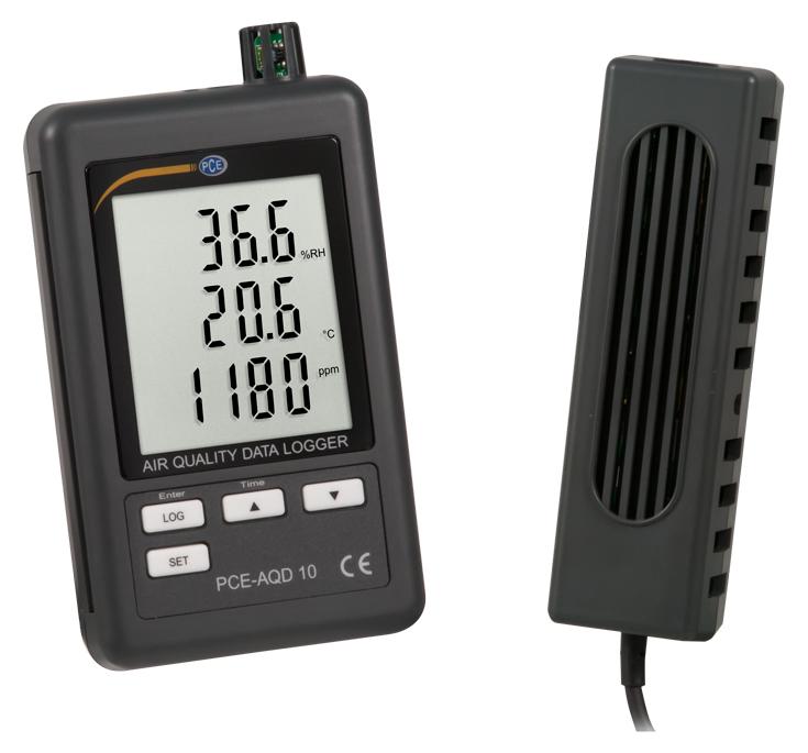 PCE Instruments PCE-AQD 10 Datenlogger für die Luftqualitätsprüfung |0...4000 ppm |beleuchtetes LCD |flex. Speicherrate