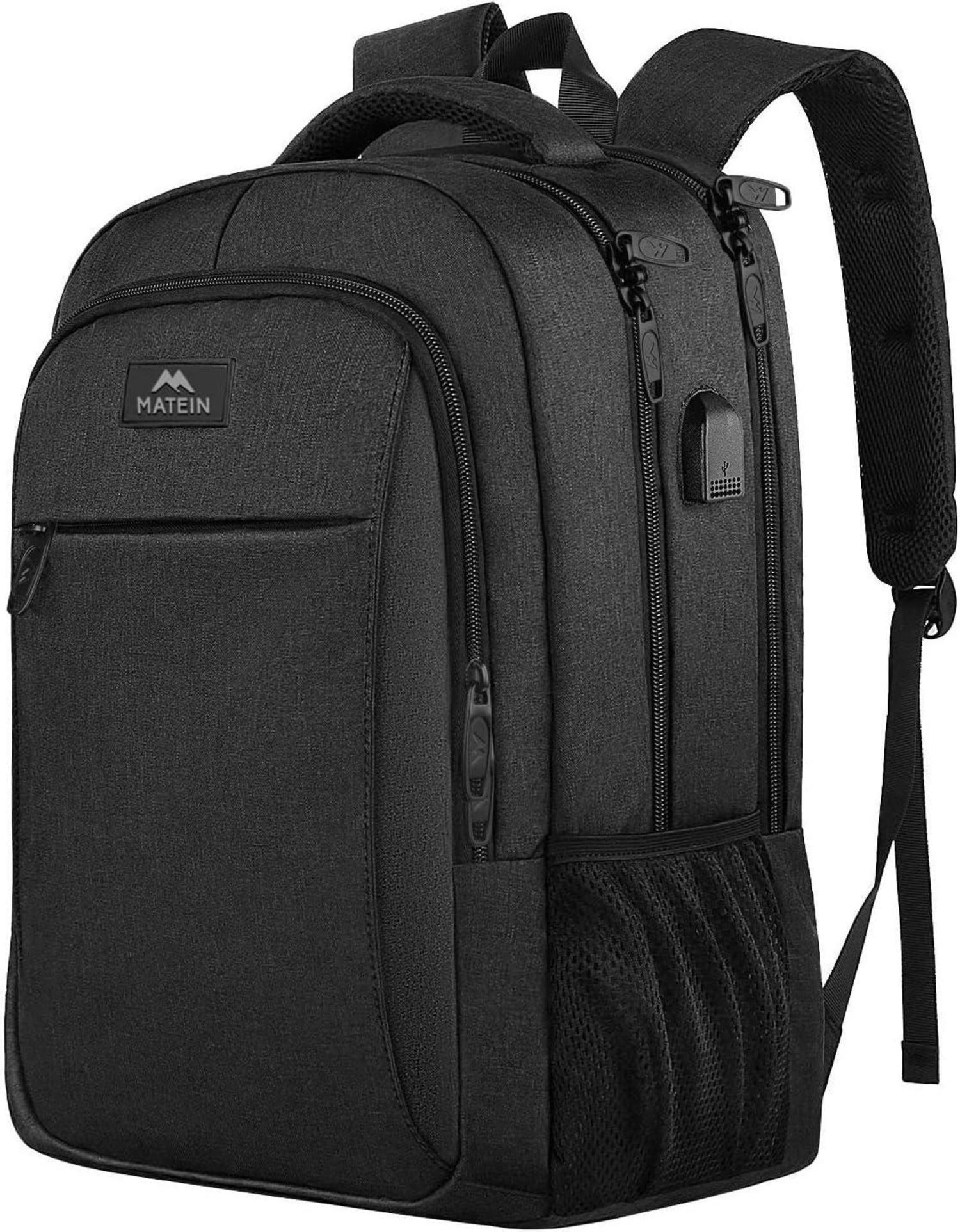Sonstige Business Laptop Rucksack 15,6 Zoll USB Ladeanschluss Schwarz