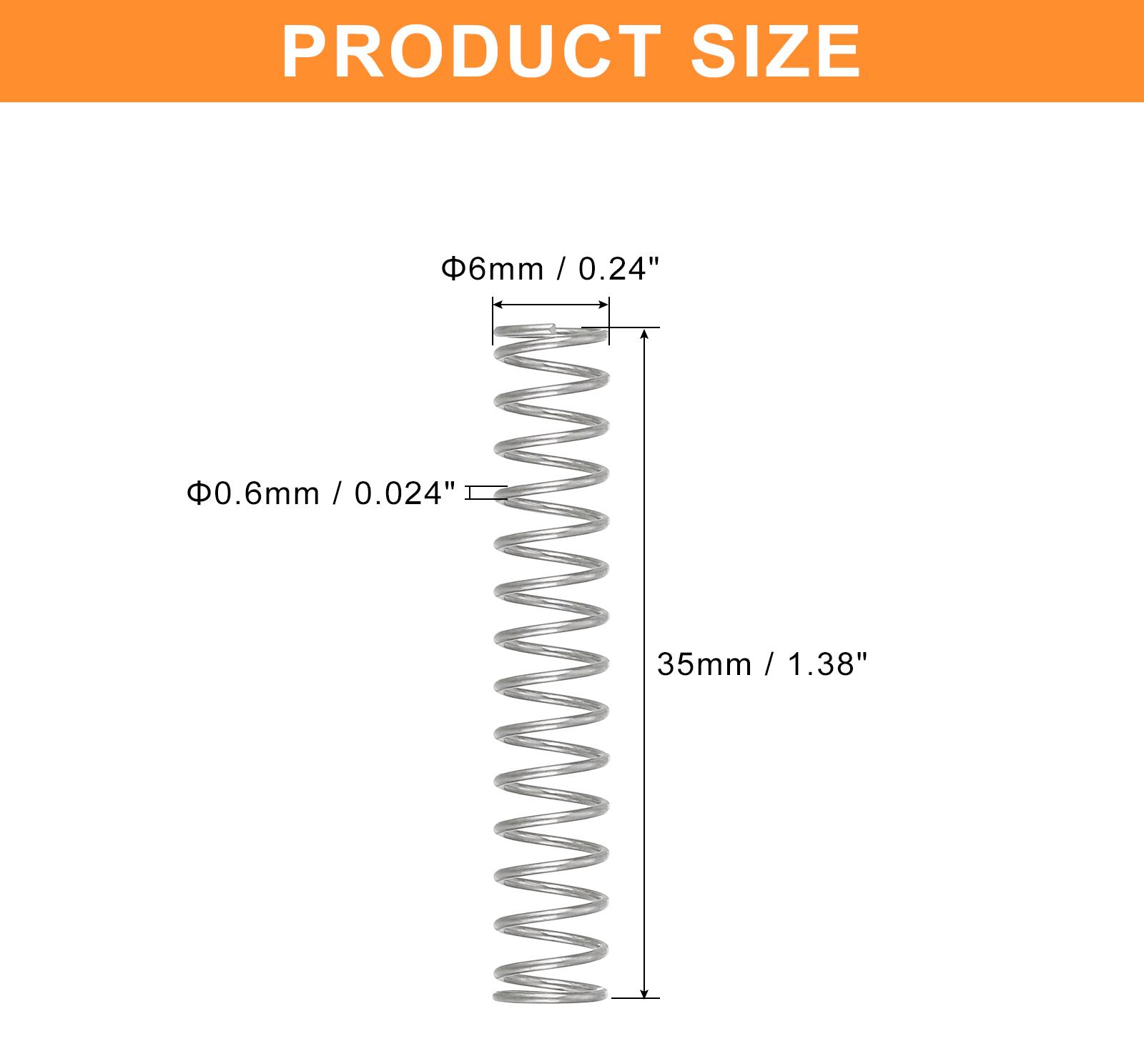 F FIERCE CYCLE 5 St¹ck Druckfeder, 0.6 x 6 x 35 mm Druckfedern Feder Federn Zugfeder Zugfedern Spring Spiralfeder Spiralfedern Sprungfeder Stahlfeder 304 Edelstahl, Silber a24050800ux1947