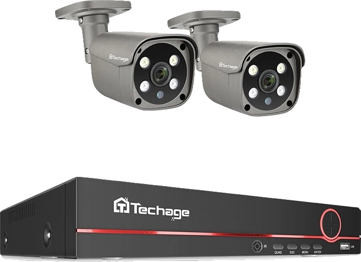 8CH POE CCTV bezpečnostný kamerový systém, 5MP HD rozlíšenie, AI rozpoznávanie tváre, 8CH 2 Bullet Camera, 3T (Outdoor Sports)