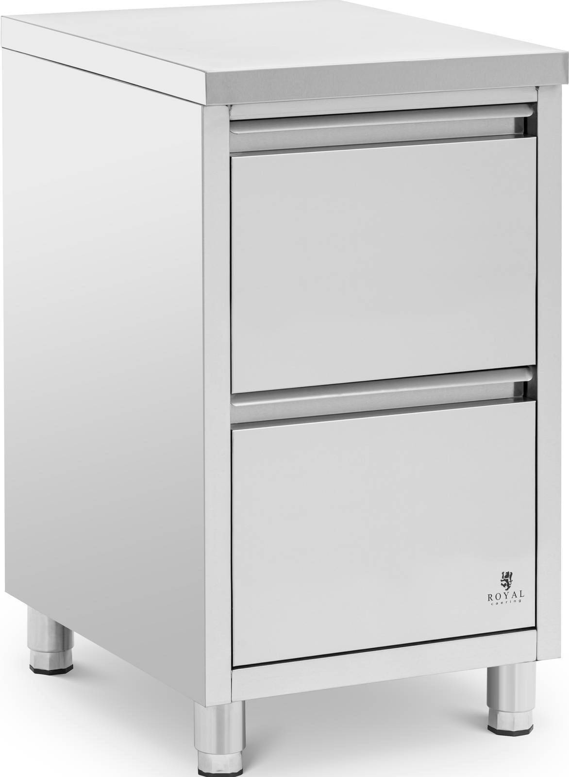 Royal Catering Edelstahl Geschirrschrank 120x70x180 Cm - Gastro Schrank Mit 3 Ablagen & 2 Schubladen