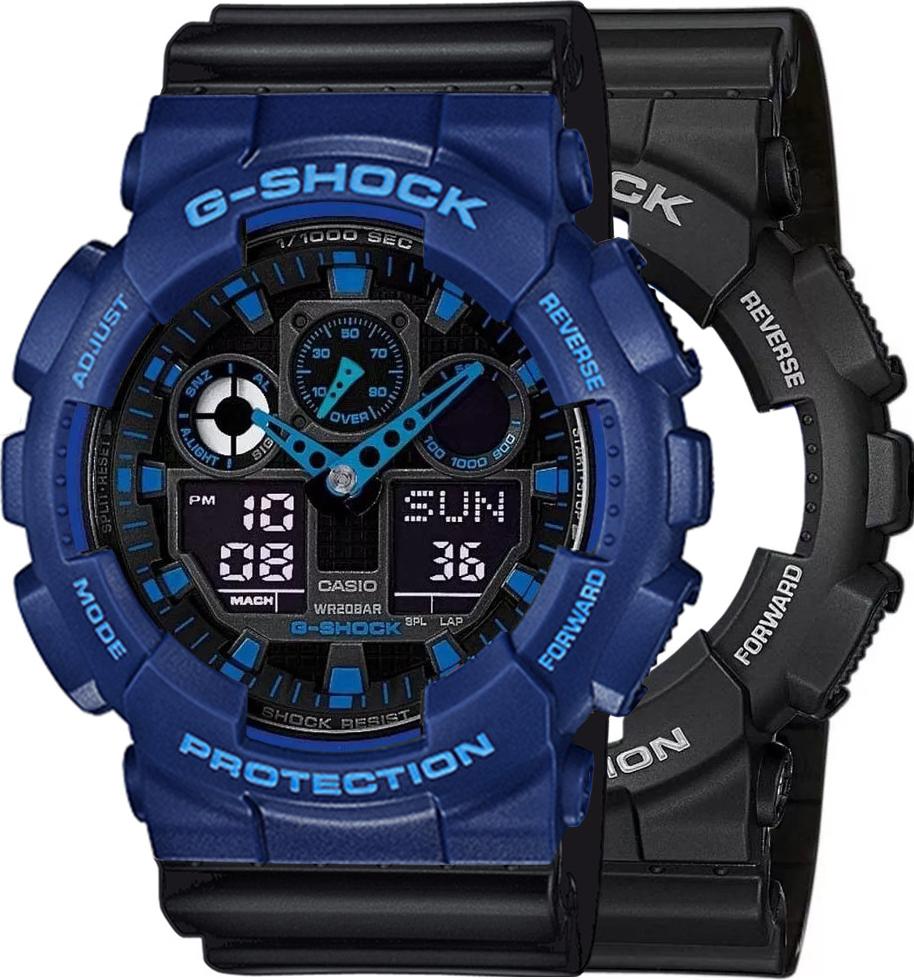 Hodinky Casio G-Shock SET GA-100-1A2ER + BEZEL 10527398 + BAND 10347688 20BAR