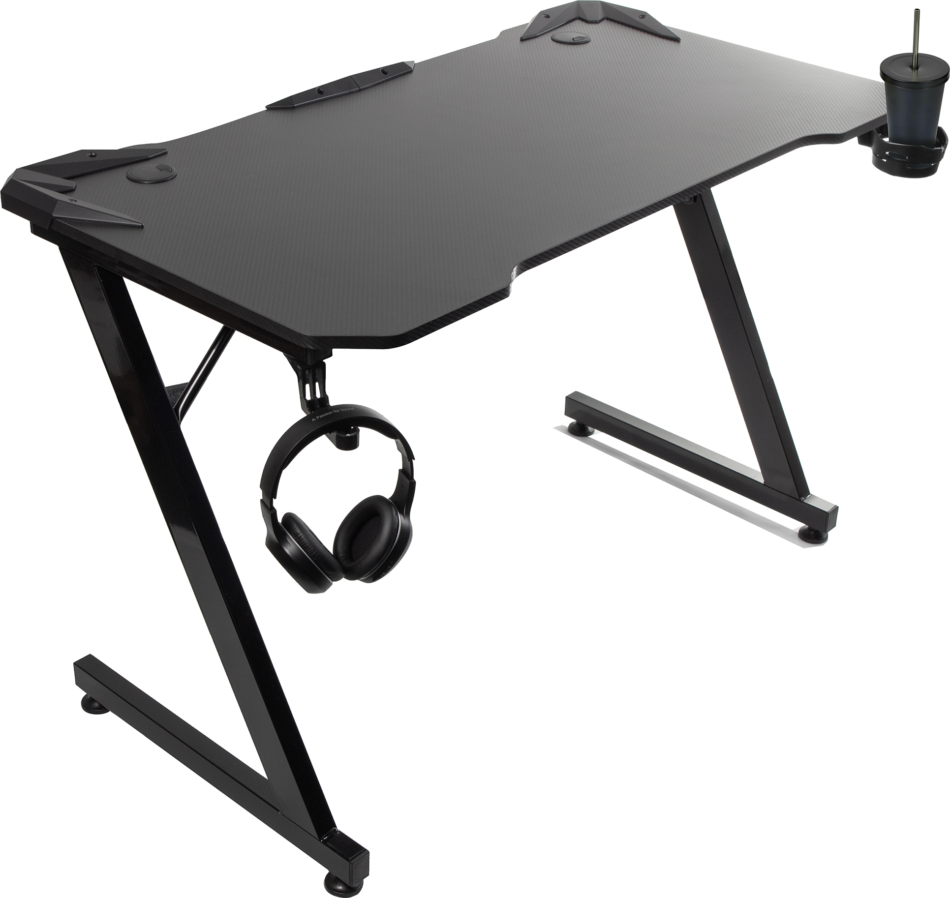 Computer Gaming SchreibtischTisch NanoRS RS345 150kg max Höhe 750mm 110x60x1,5cm Getränkehalter und Kopfhörerhalter