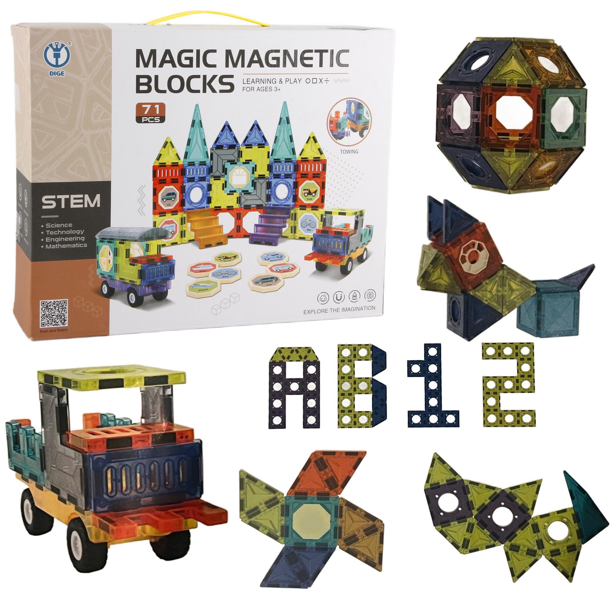 Dige 71-tlg. Magnetbaukasten – STEM Lernspielzeug für Kinde