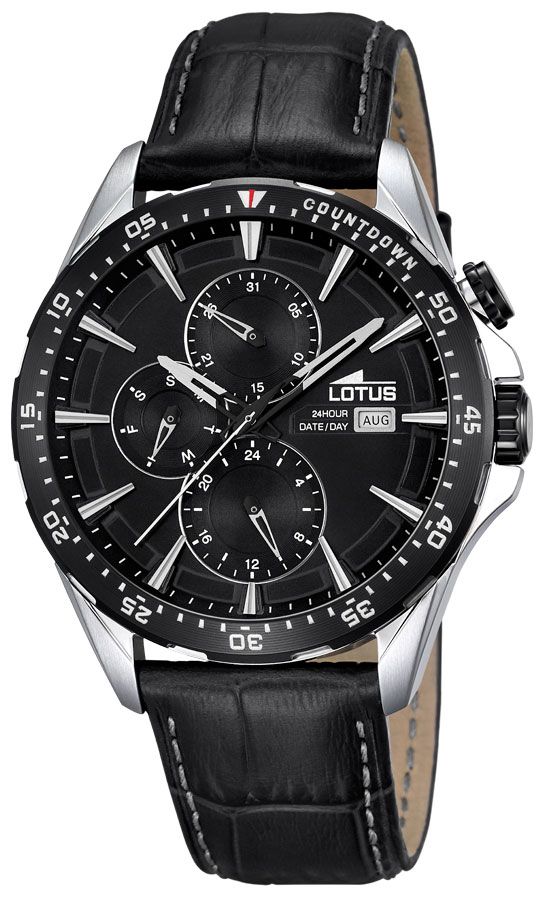 Sportliche Lotus Armbanduhr 18312/4 Sportuhr Lederband schwarz