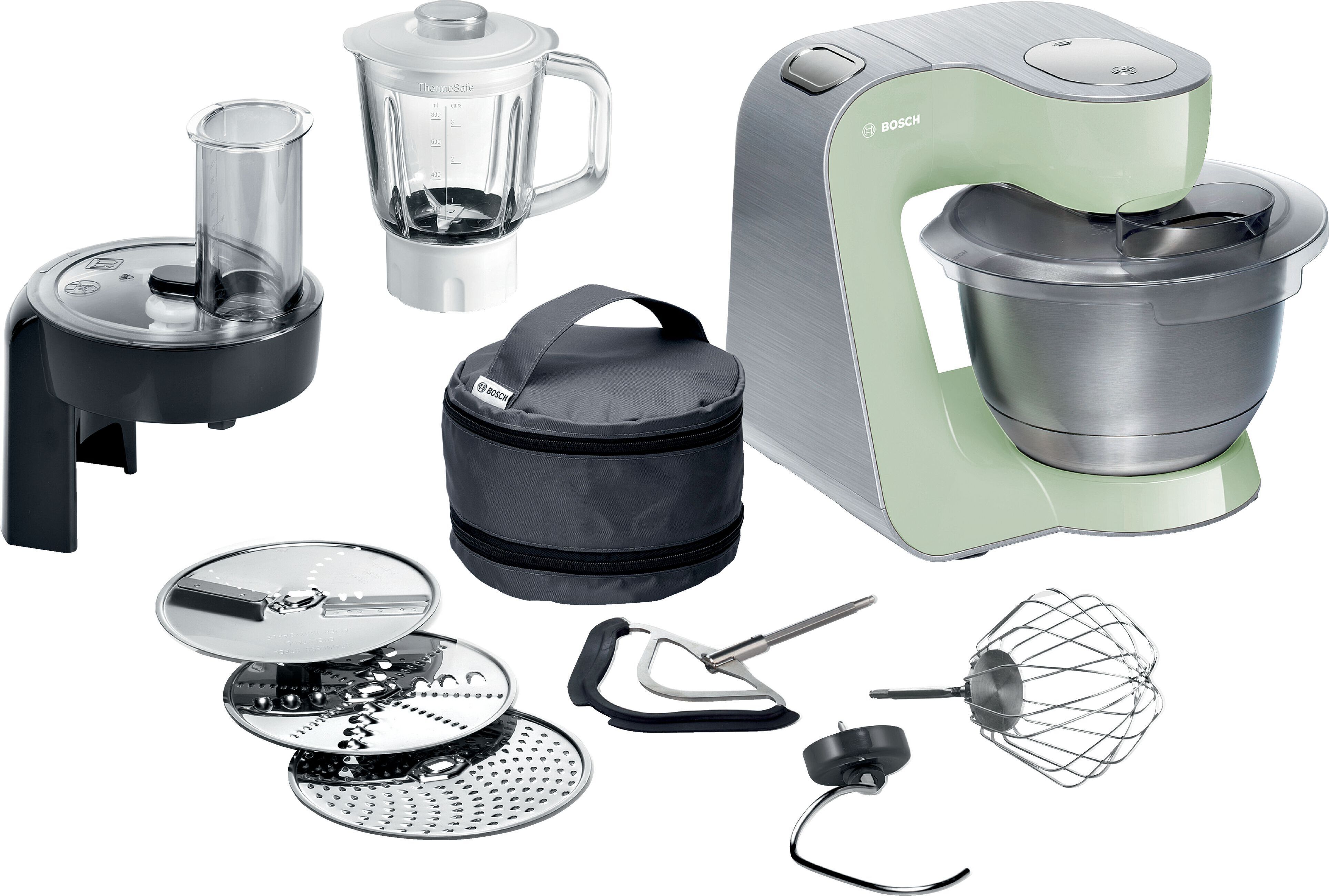 Bosch MUM58MG60, 3,9 L, Zelená, Tlačidlá, 0,8 L, CE, EAC-Eurasian, Ukraine, VDE, Nerezová oceľ