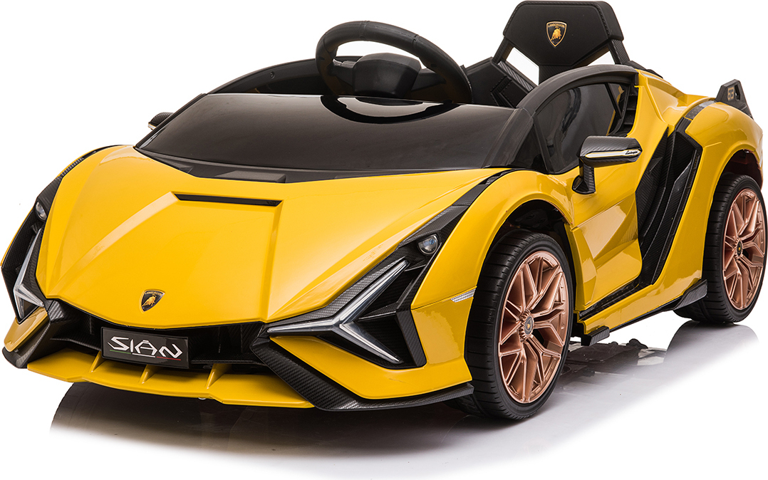 Kinder Elektroauto | Elektrofahrzeug | Lamborghini Sian | mit USB/MP3 Player | mit Fernbedienung | Gelb/Schwarz