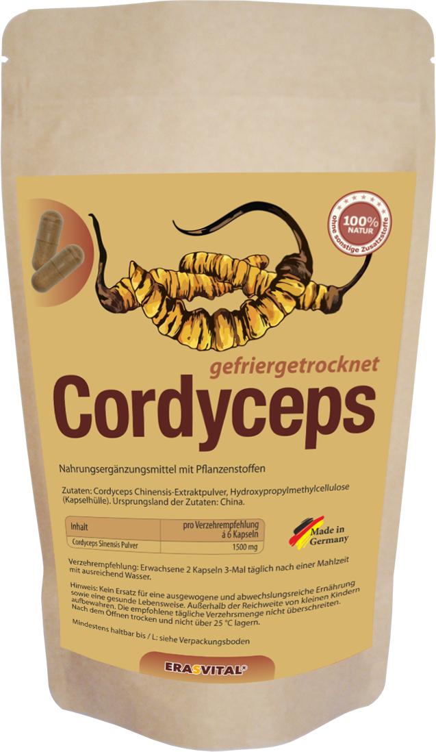 ERASVITAL Cordyceps sinensis Myzel, 270 Kapseln
