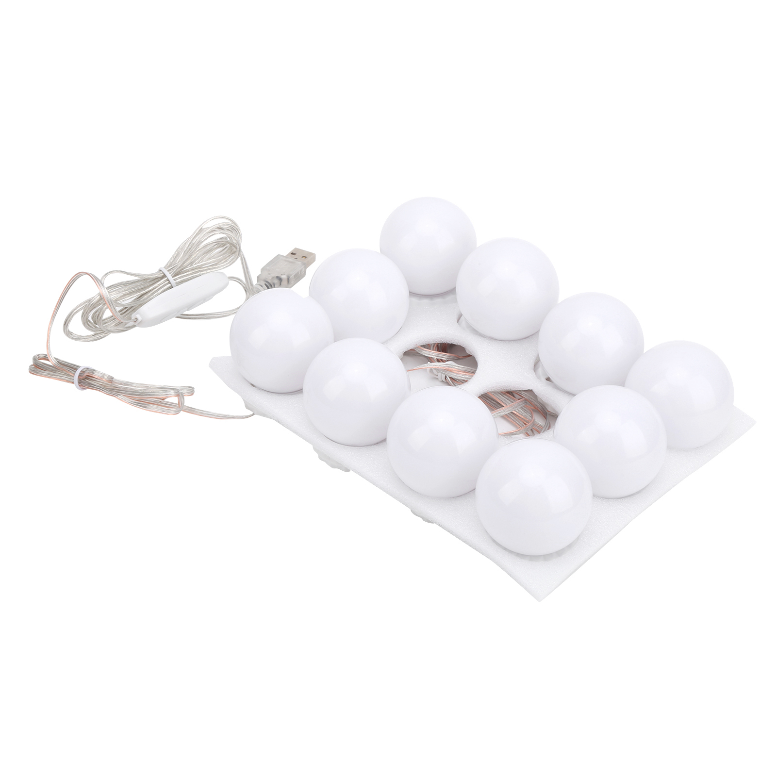 Cocosity Spiegelleuchten Kit,Spiegel Makeup Lichter,LED Spiegelleuchten,10 Glühbirnen Spiegelleuchten,USB Spiegelleuchten,Dimmbare Spiegel Makeup Lichter