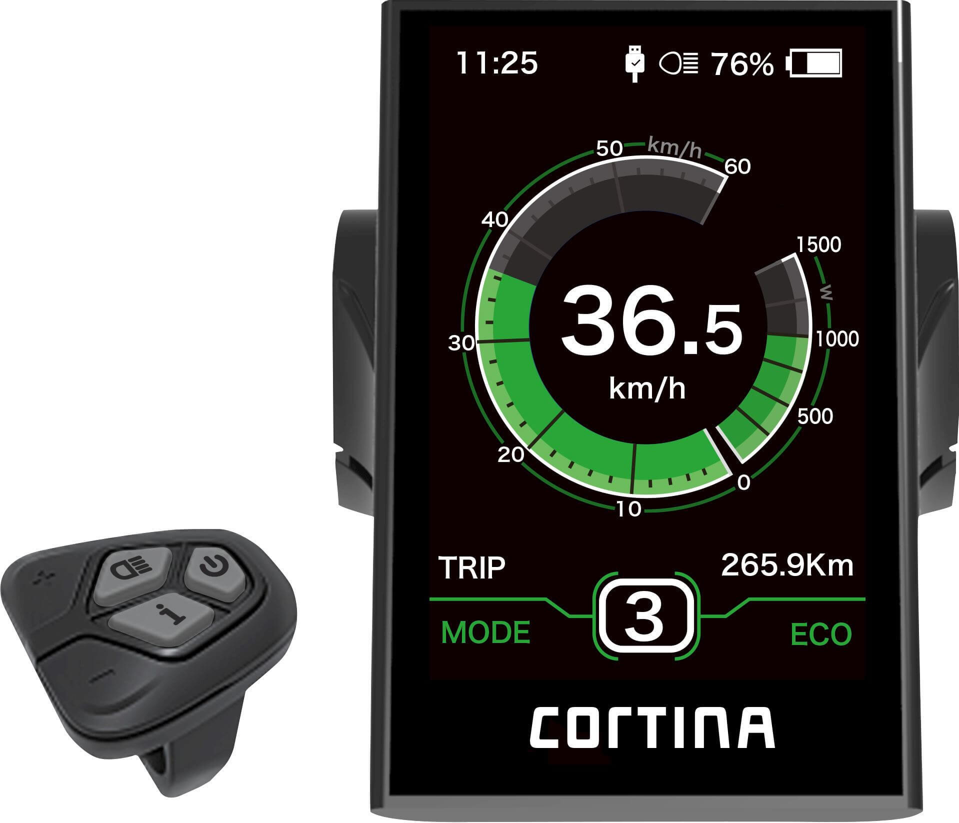 BAFANG Fahrradcomputer DP C18 LCD-Matrixanzeige UART 850mm Länge für E-Bikes