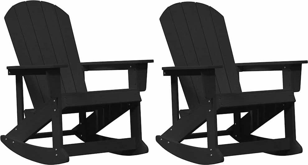 vidaXL Adirondack hojdacie kreslá 2 ks Black HDPE