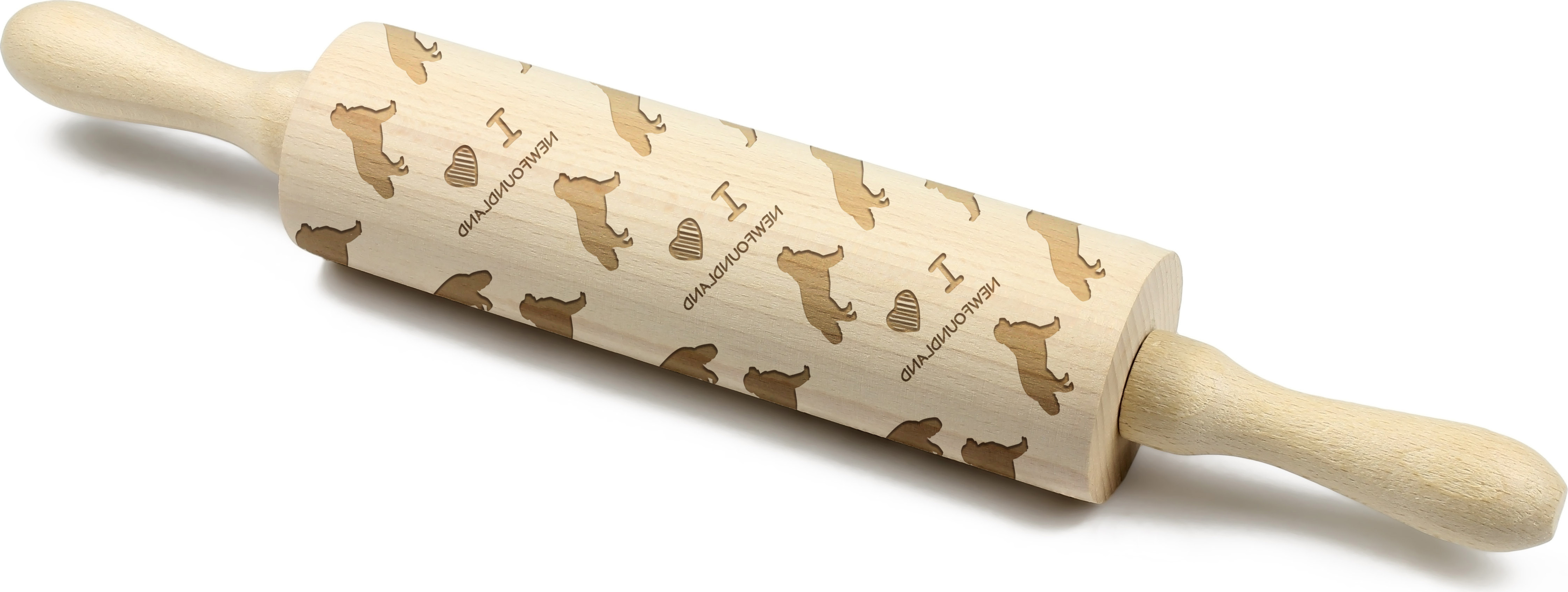 Neufundländer, Newfoundland - Teigrolle mit Hund, Rollen mit Mustern für Keramik, Geschenk für die Köchin von Art-Dog.