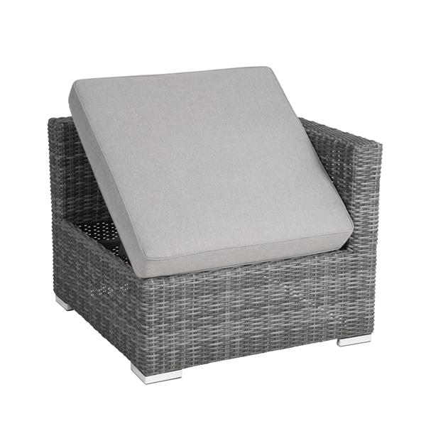 Loungemöbel Eckteil Liege Bari greemotion Polyrattan grau 80x80cm 126548