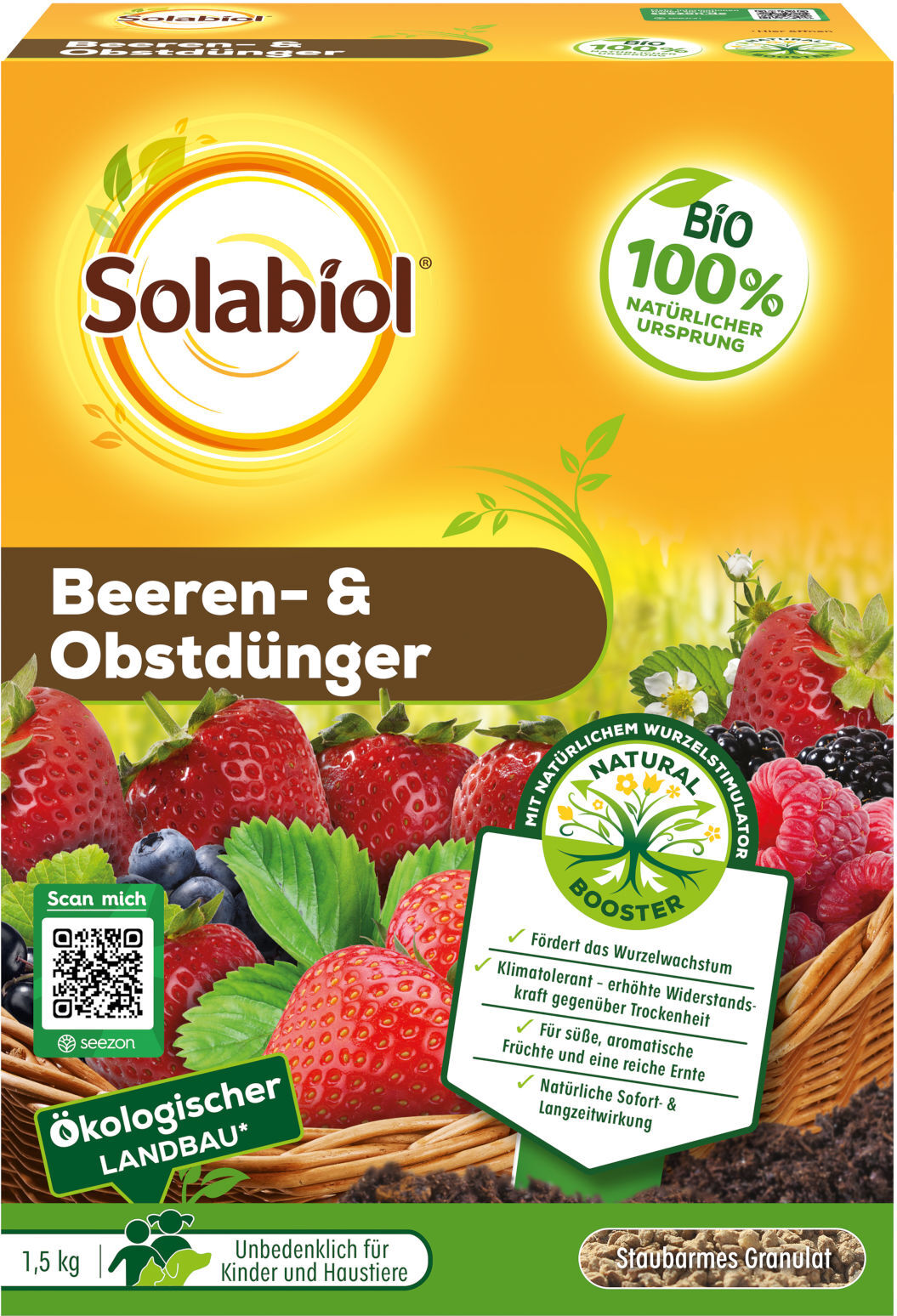 Solabiol Beeren- & Obstdünger, Spezialdünger 1,5 kg