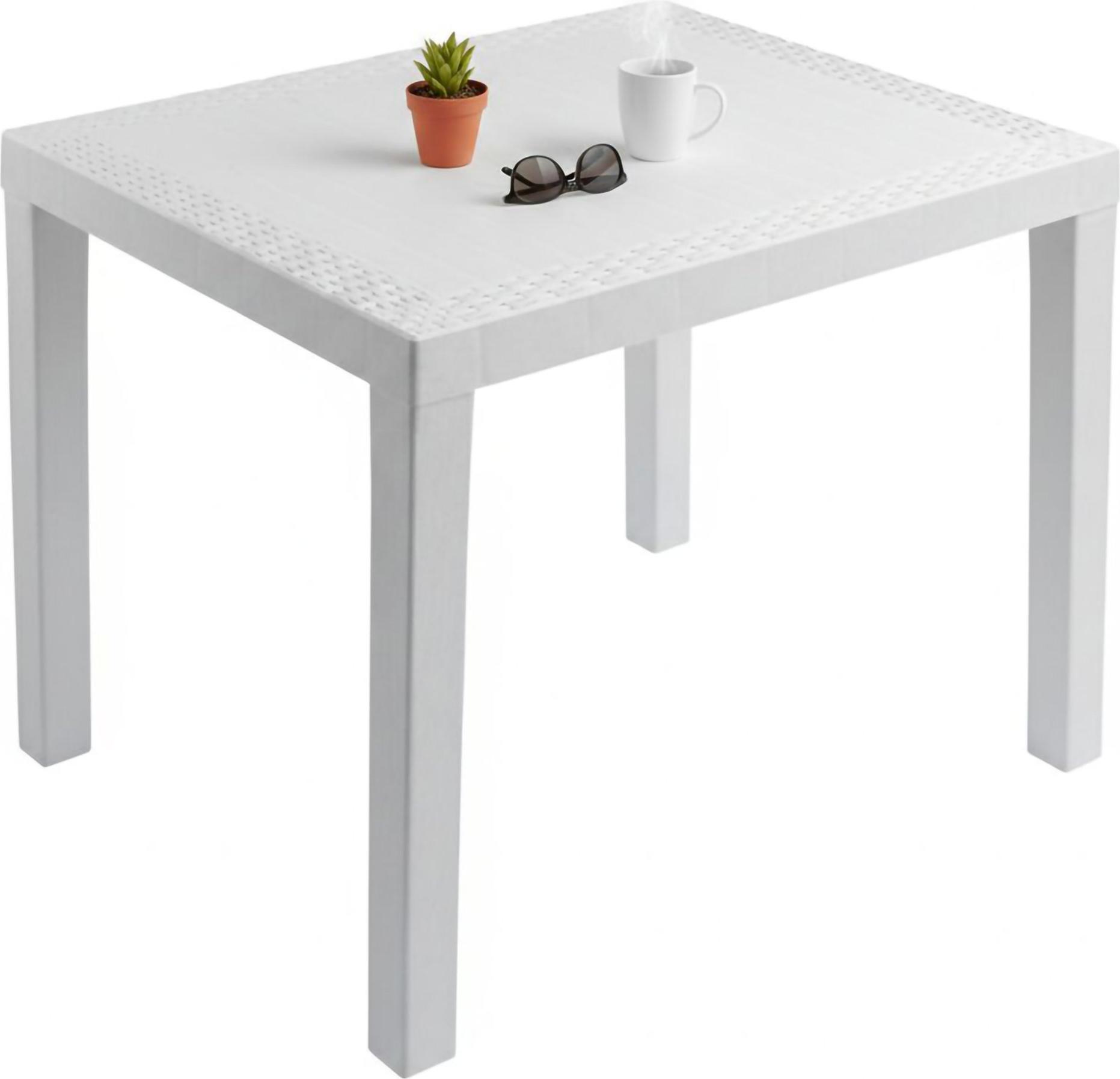 Dmora Cobbtown - Outdoor Tisch, 78x65x72h cm Weiß, 4 Plätze Italy