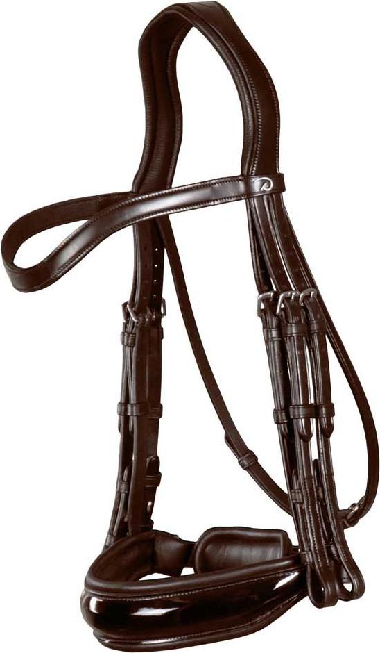 Dyon New English Collection Large Crank Double Bridle Patent Leather Nasenriemen Braun Full Braun Full NEECASBRF
