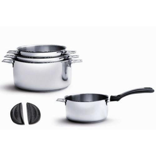 DE BUYER - 3491.04 - Lot 4 Aufläufe + 1 Warteschlange amovible + 2 Anses - TWISTY - Ø 14 cm + 16 cm + 18 cm + 20 cm