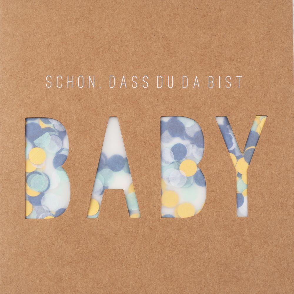 räder XL Konfettigrußkarte Hello Baby