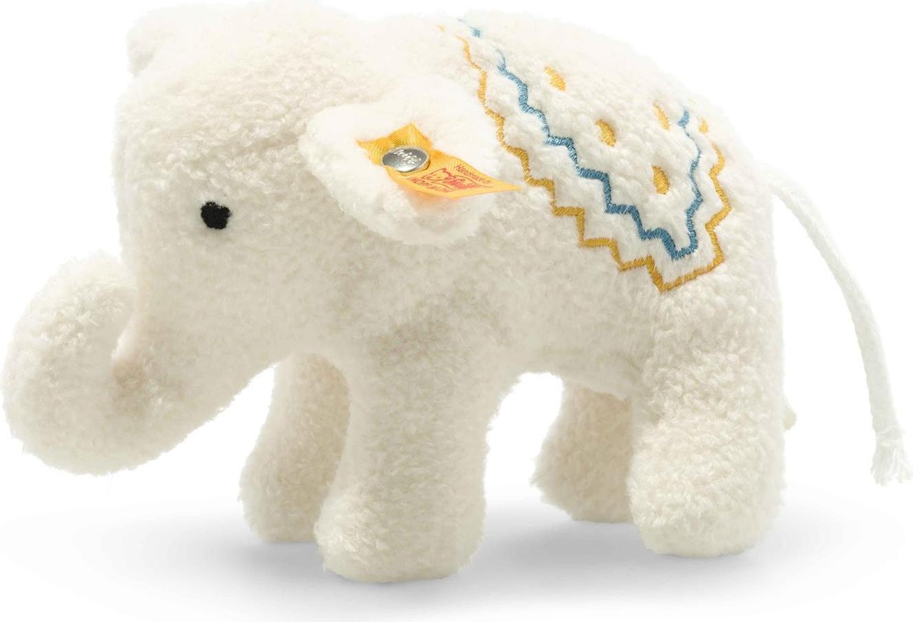 Steiff GmbH Steiff Plüsch Elefant Rassel - weiß - 10 cm - Babyspielzeug 241147