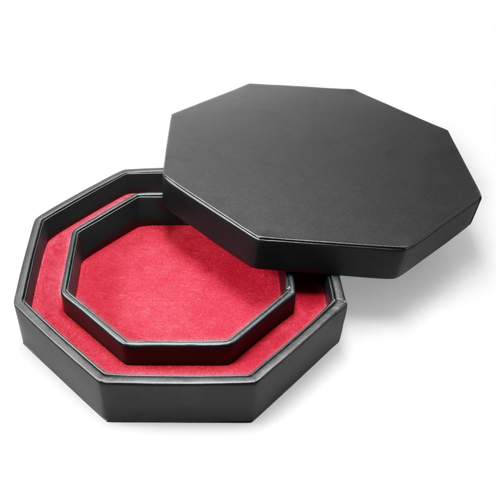 PhoneNatic shibby Würfelbrett mit Würfel-Ablage und Deckel für alle Tabletop Spiele - 23,5cm (rot)