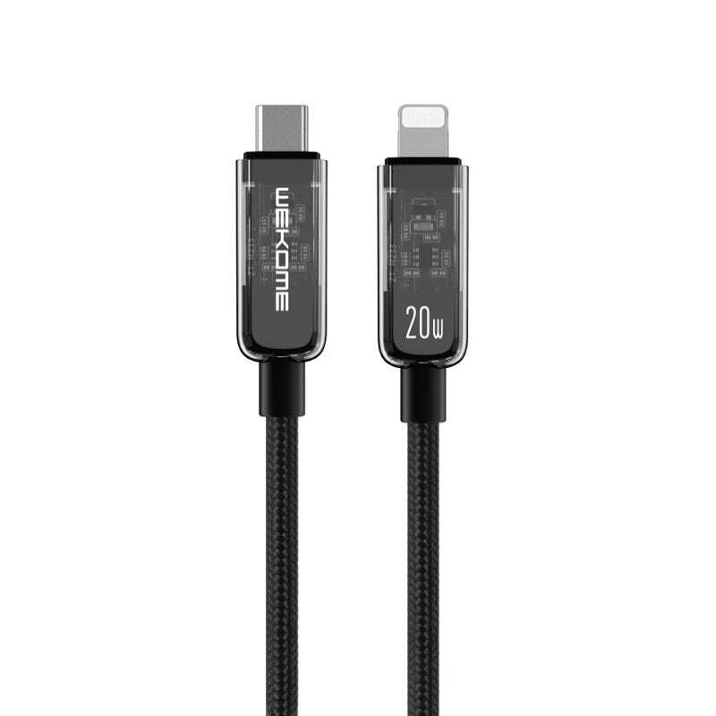 WEKOME WDC-181 Vanguard Series - USB-C na Lightning Super rýchle nabíjanie PD 20W pripojovací kábel 1,2 m (čierny)