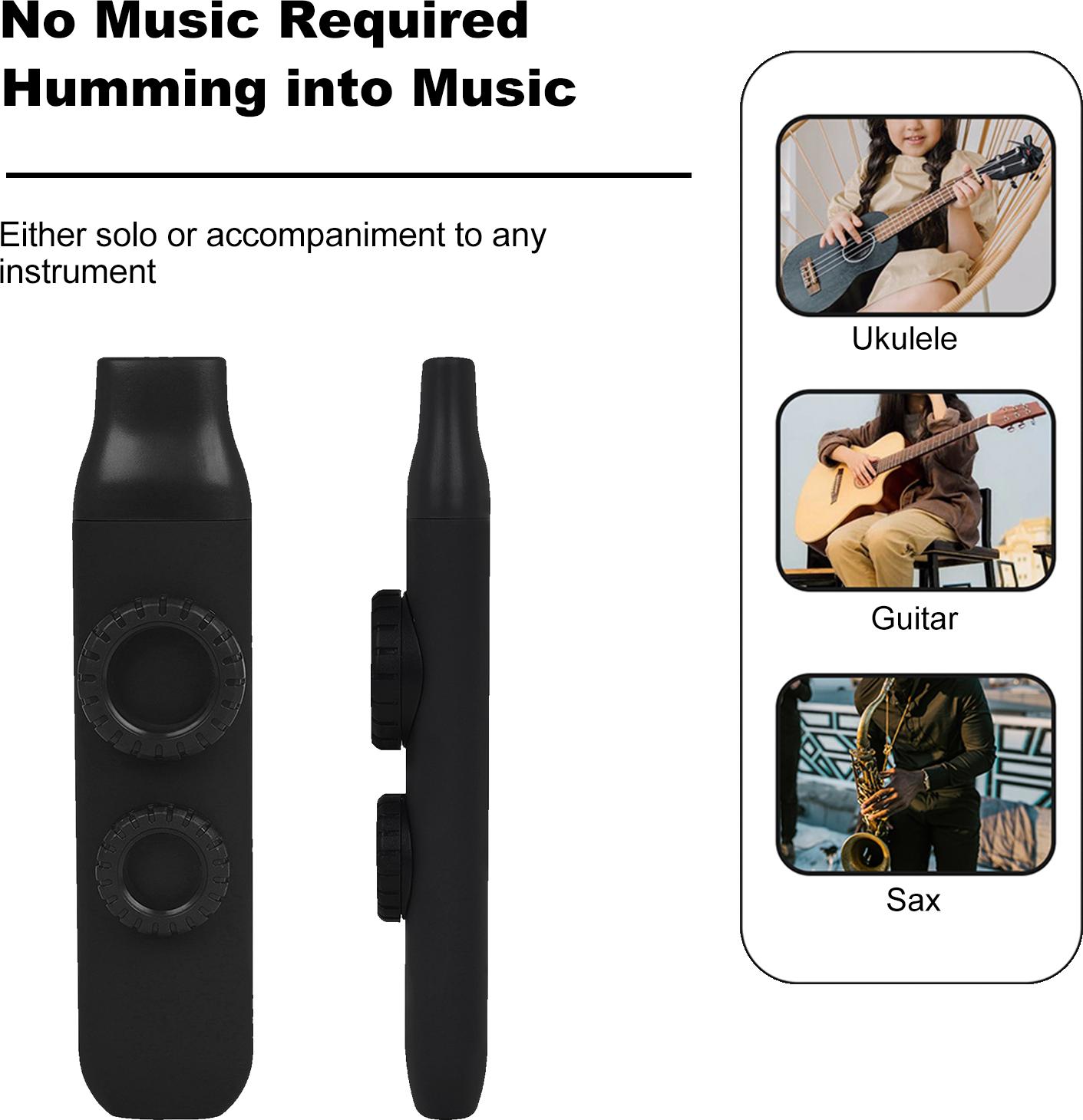 Cocosity Kazoo fr Kinder, ABS-Kazoo-Fl?te Kazoos fr Erwachsene Kazoo mit 1 Mundstck + 10 Membranen fr Anf?nger, Lustiges Instrument (BLACK)