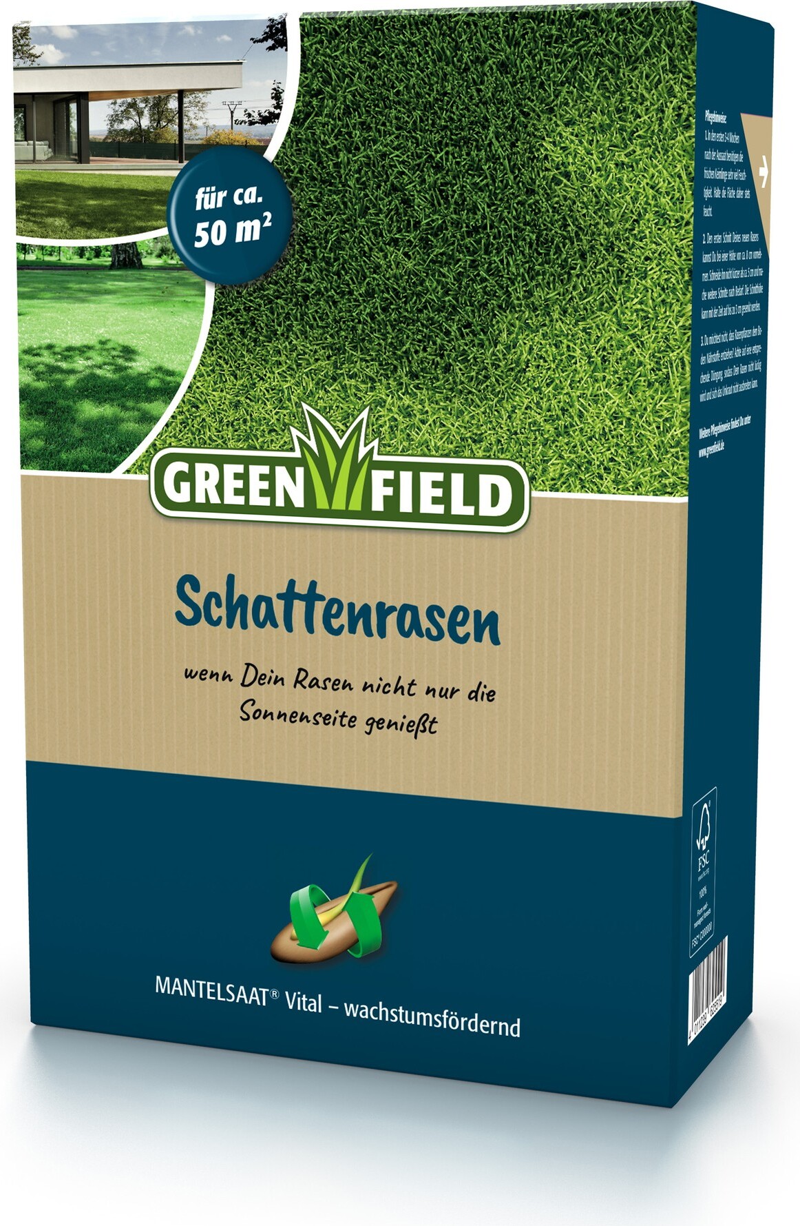 Greenfield Schattenrasen, Mantelsaat Vital - 1 kg schattentoleranter Rasensamen FB62541