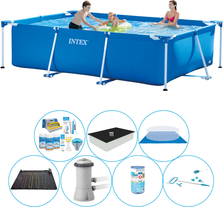 Intex Rámový bazén Rechteckig 300x200x75 cm - Bazénová súprava všetko v 1