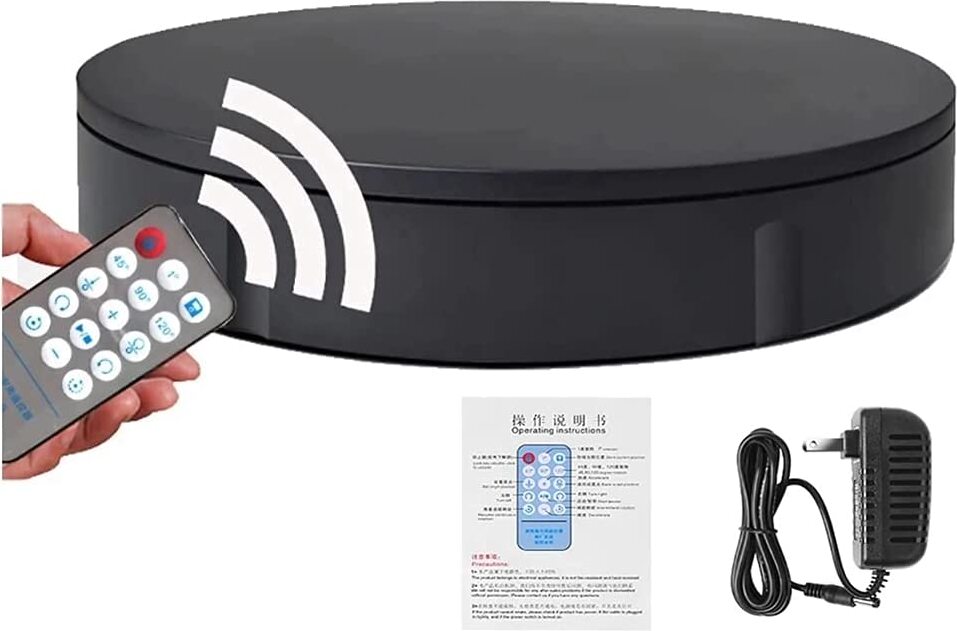 Présentoir rotatif automatique YUM - Noir - Plateau tournant électrique