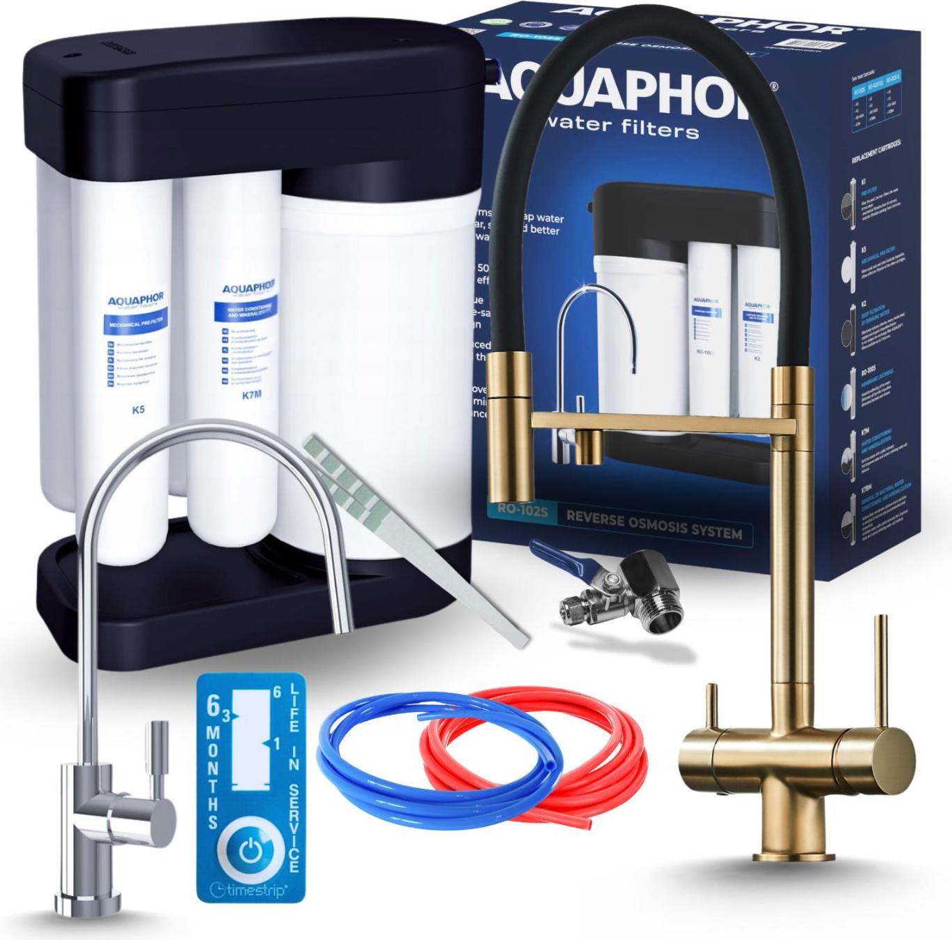 Küchenarmatur Ari 3-Wege Ausziehbar Keramikventil Gebürstetes Gold