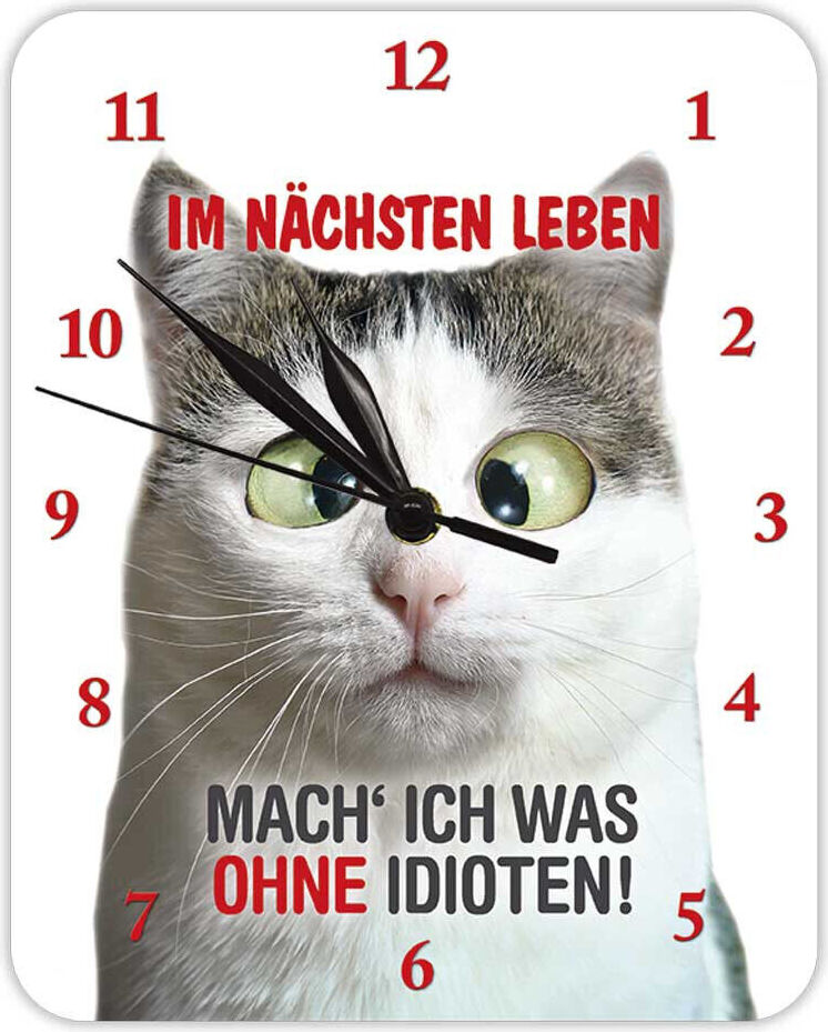 Blechwaren Fabrik Braunschweig Gmbh Im nächsten Leben mach´ ich was ohne Idioten - Wanduhr aus Blech 20 x 25 cm KU13