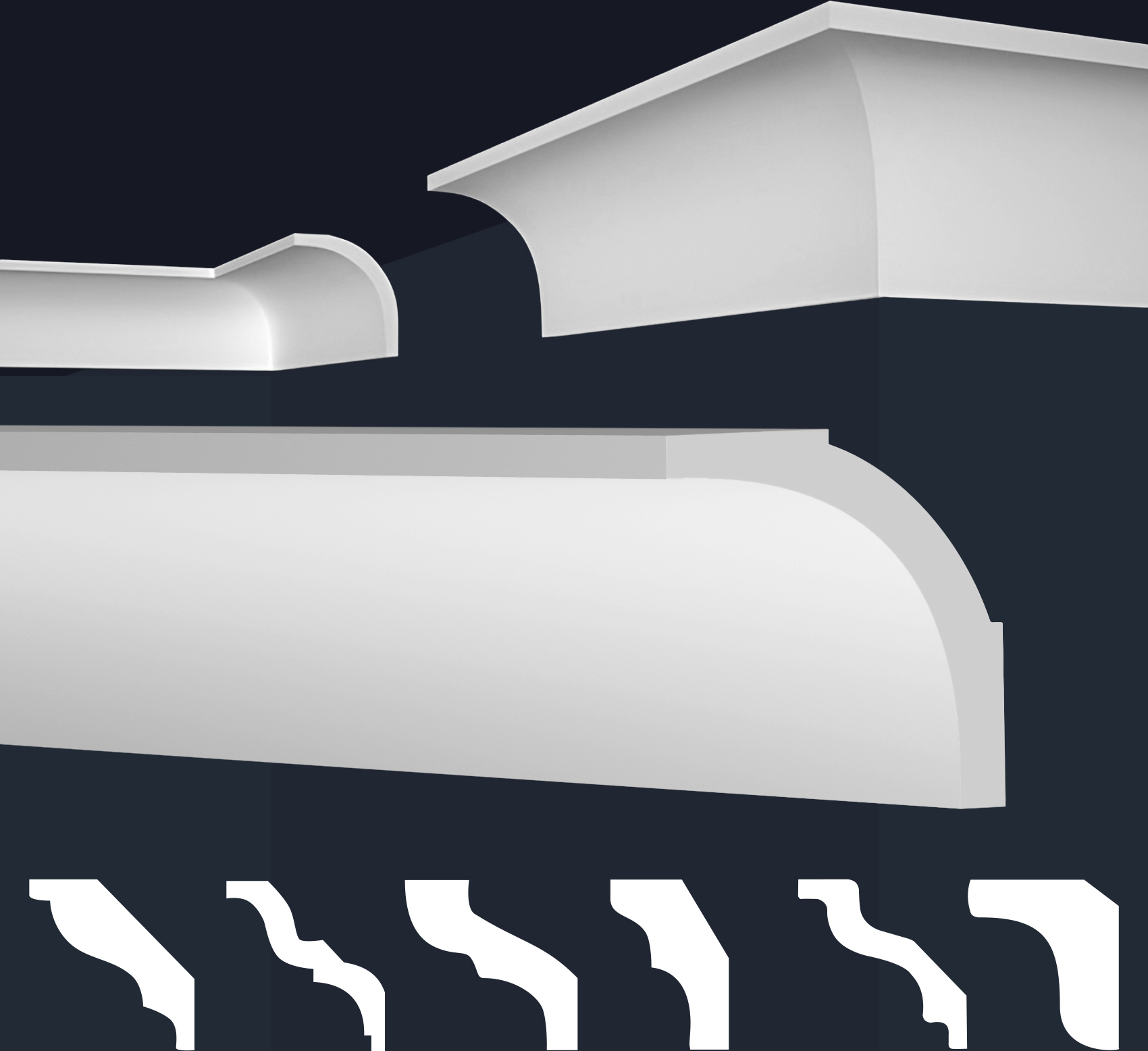 MARBET DESIGN Stuckleisten XPS Styropor weiß - Deckenleisten Zierleisten Eckleisten Dekorbau E-Leisten - (30 Meter / 15 Leisten E-13) 64893