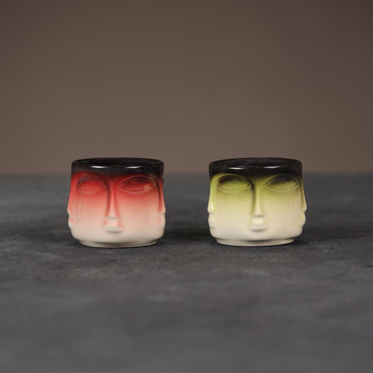 Mades Espresso- & Mokkatassen, 2-er Set, rot/grün