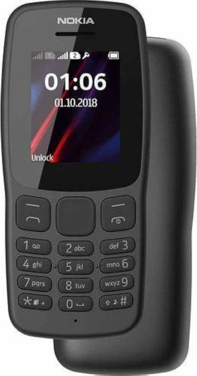 Nokia 106 (2019) Dual SIM čierny seniorský mobilný telefón mobilný telefón pre školákov