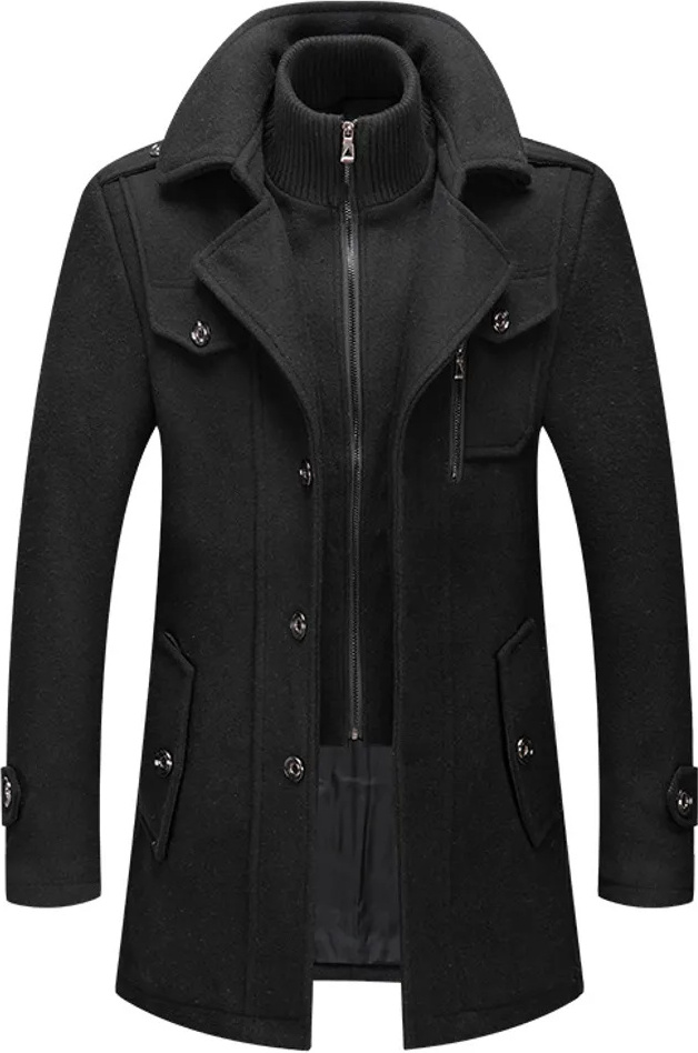 Herren Wintermantel, Slim Fit Zweiteiliger Mantel für