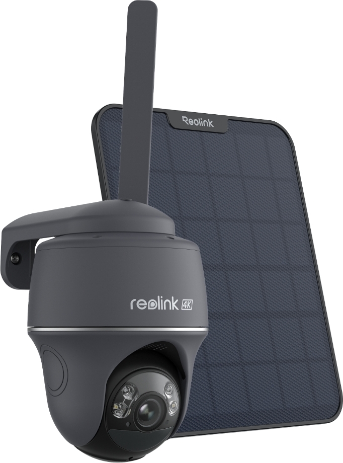 Reolink 3G/4G LTE batériová bezpečnostná kamera Go PT Ultra+Solar Panel 8MP,4K,Smart Detection,355°&140° PTZ,s 32GB microSD,Outdoor,Grey