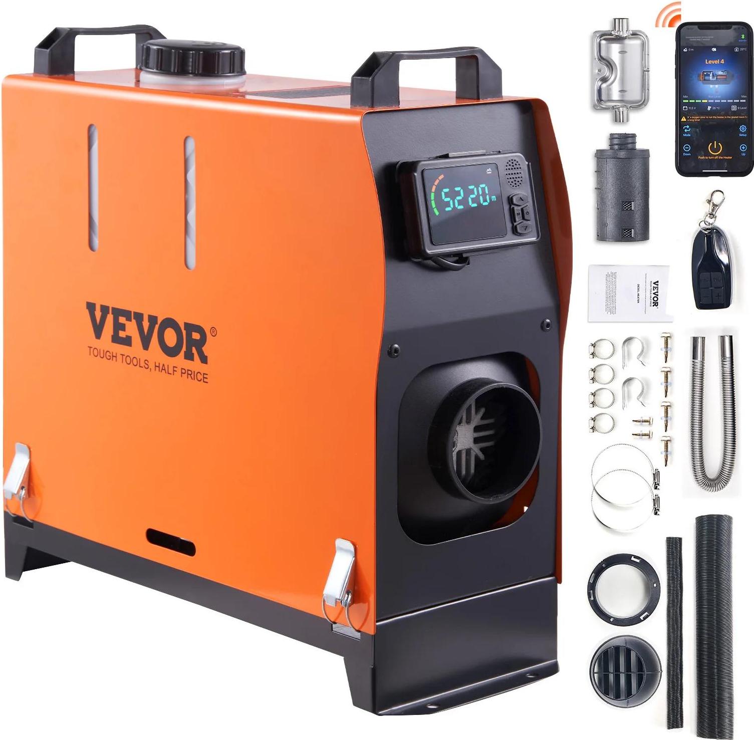 Dieselový ohrievač vzduchu, účinné vykurovanie, diaľkové ovládanie, 5 kW Bluetooth
