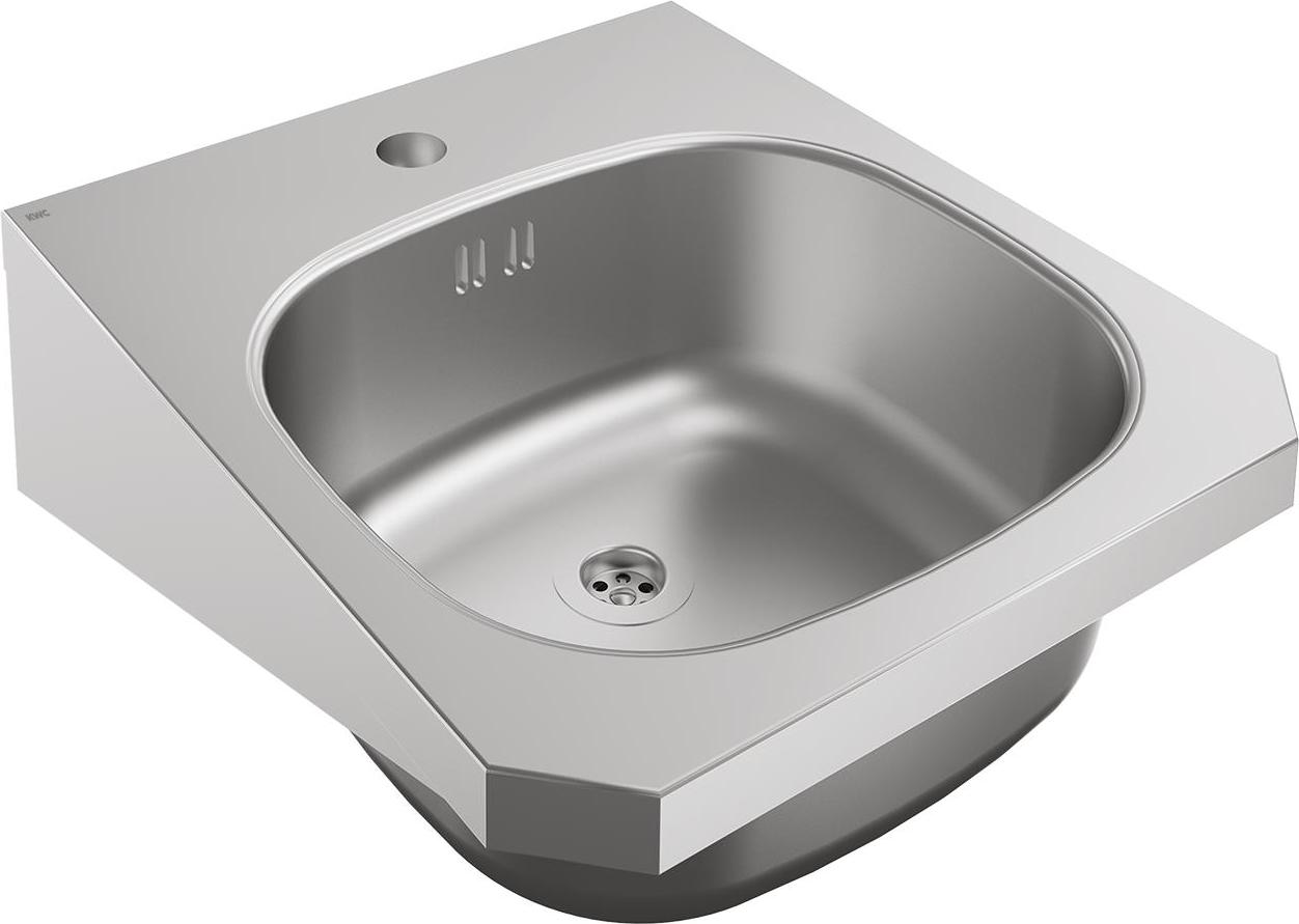KWC AR Einzelwaschtisch, ANIMA, Edelstahl, 400x150x452 mm, m. Überl., m. Hahnl. 2000103763