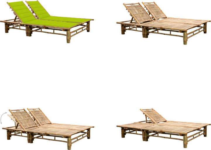 vidaXL Lehátko pre 2 osoby s bambusovými vankúšmi - Lehátko - Lehátka - Záhradné ležadlá - Záhradné ležadlá