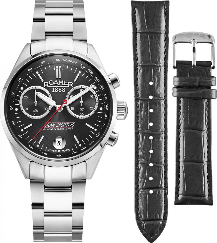 Herren-Set ROAMER 978818 41 85 20, Edelstahl, Sportuhr mit zusätzlichem Armband.