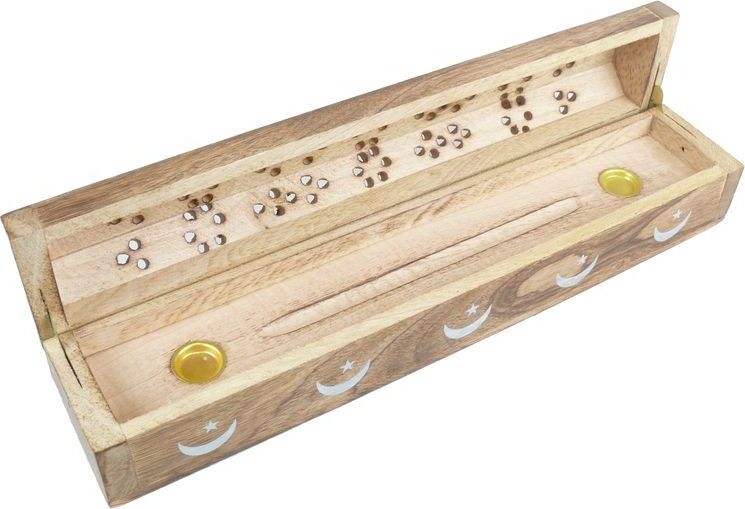 artasia – Franz Xaver Hauber – Einzelkaufmann Räucher-Box aus Indien, Motiv:Design Mond und Sterne 2665