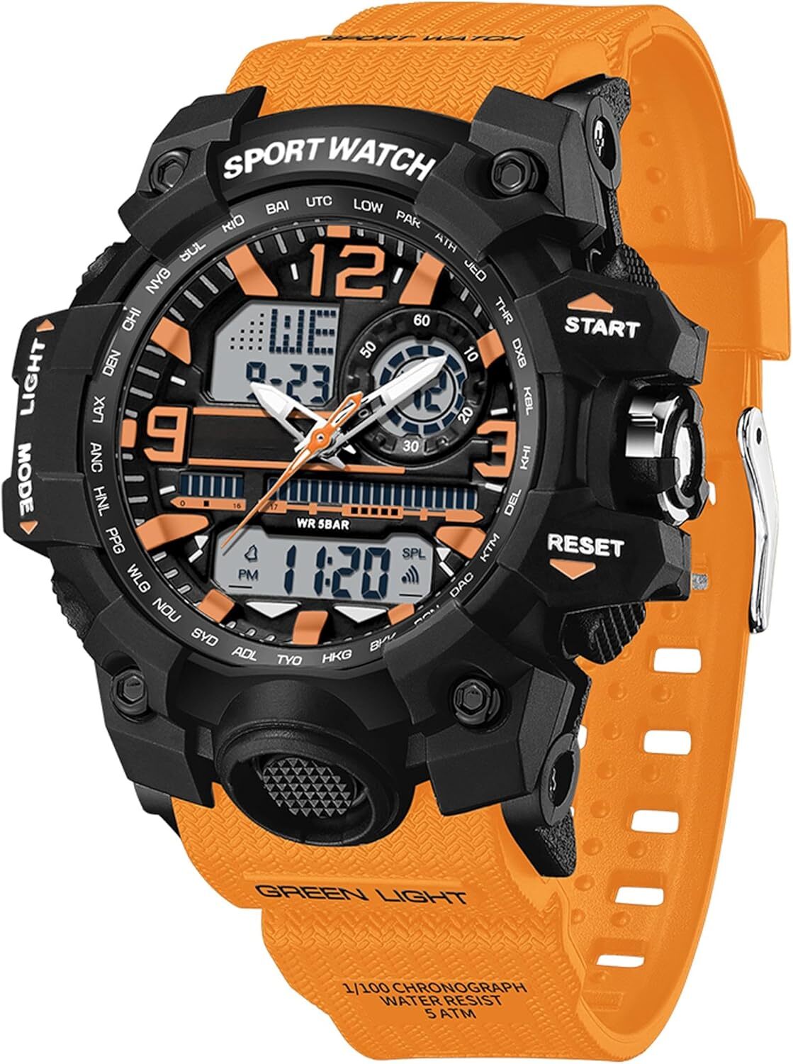 findtime Armbanduhr Damen Digital Sportuhr für Teenager Mädchen, Weiß Digitaluhr Analog Display Militär Wasserdicht Uhren Wasserbeständig bis 5 ATM