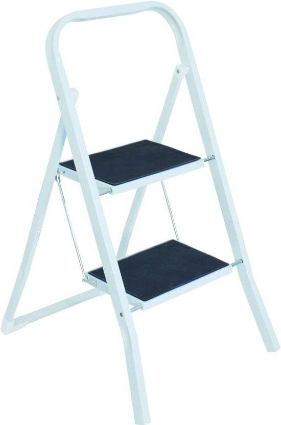 OEM Zwei-stufige Metallleiter mit Anti-Slip-Funktion - Weiß/Grau 2026