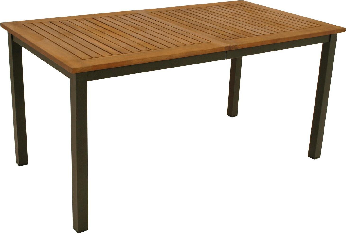 Gartentisch 150x80cm, Stahl anthrazit + Akazie