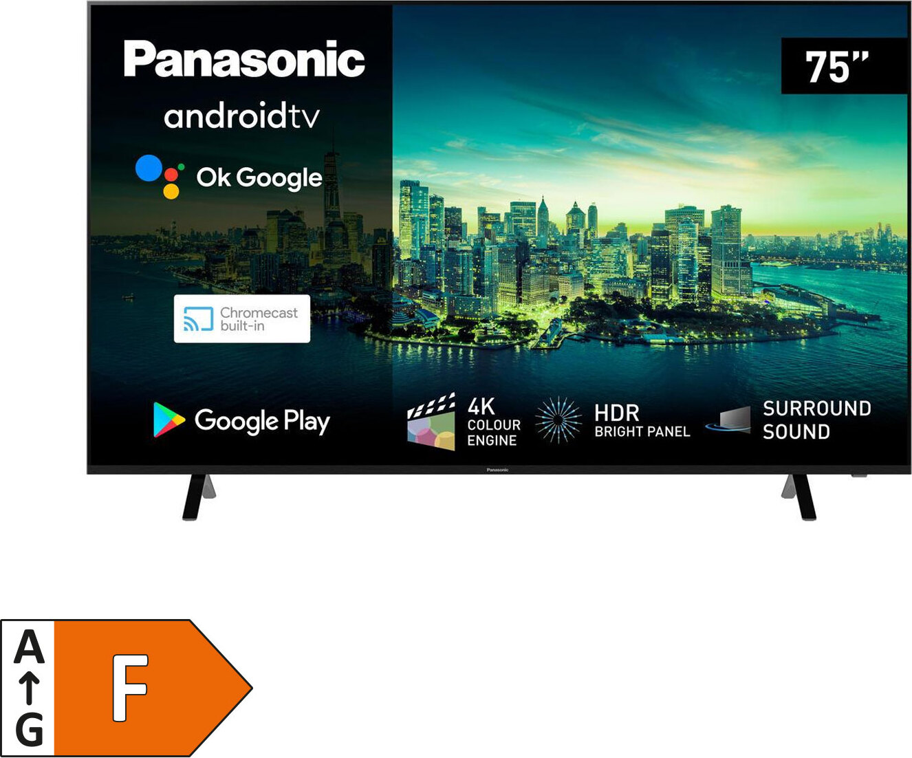 Televízor LED Panasonic TX-75LXW704 (75 palcov 189 cm), farba:čierna