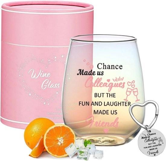 Unbranded Abschiedsgeschenk Kollege Weingläser Geschenk zum Abschied Kollege Jobwechsel Neuer Job Viel Glück Personalisierte Geschenke für beste Freunde Frauen Männer 480 ml Weinglas 101616-0