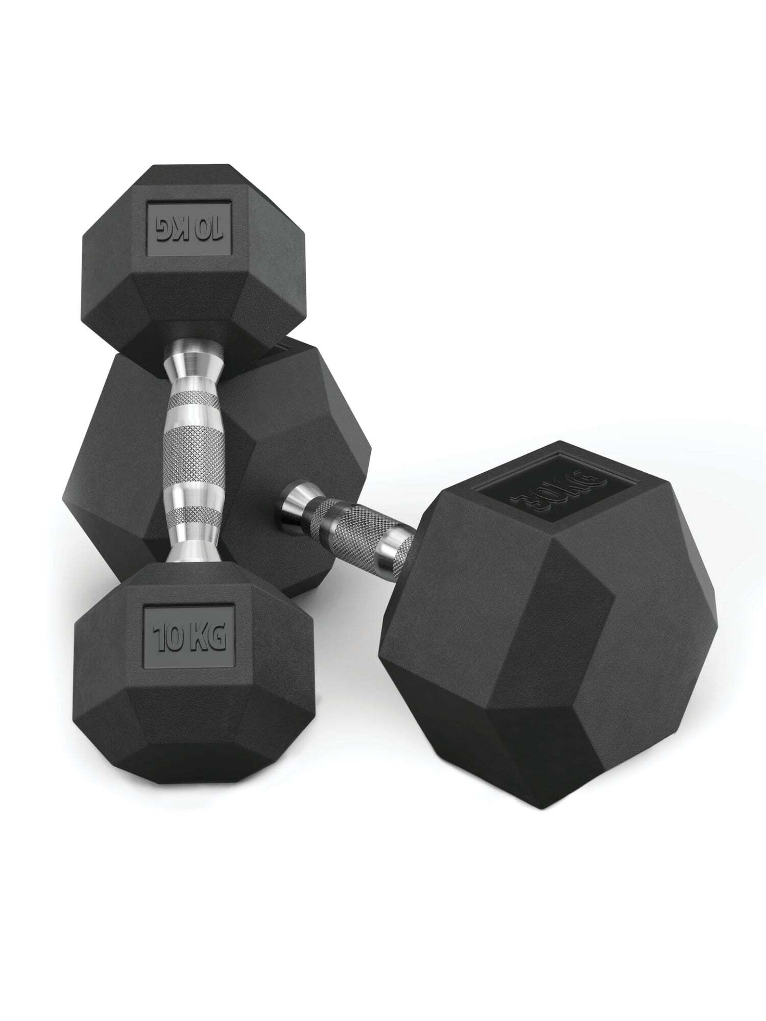 ATLETICA Hexagon Hantel Set | 10 kg - 30 kg | jeweils 2,5kg Steigerung | Professioneller PVC Bezug 555-1373