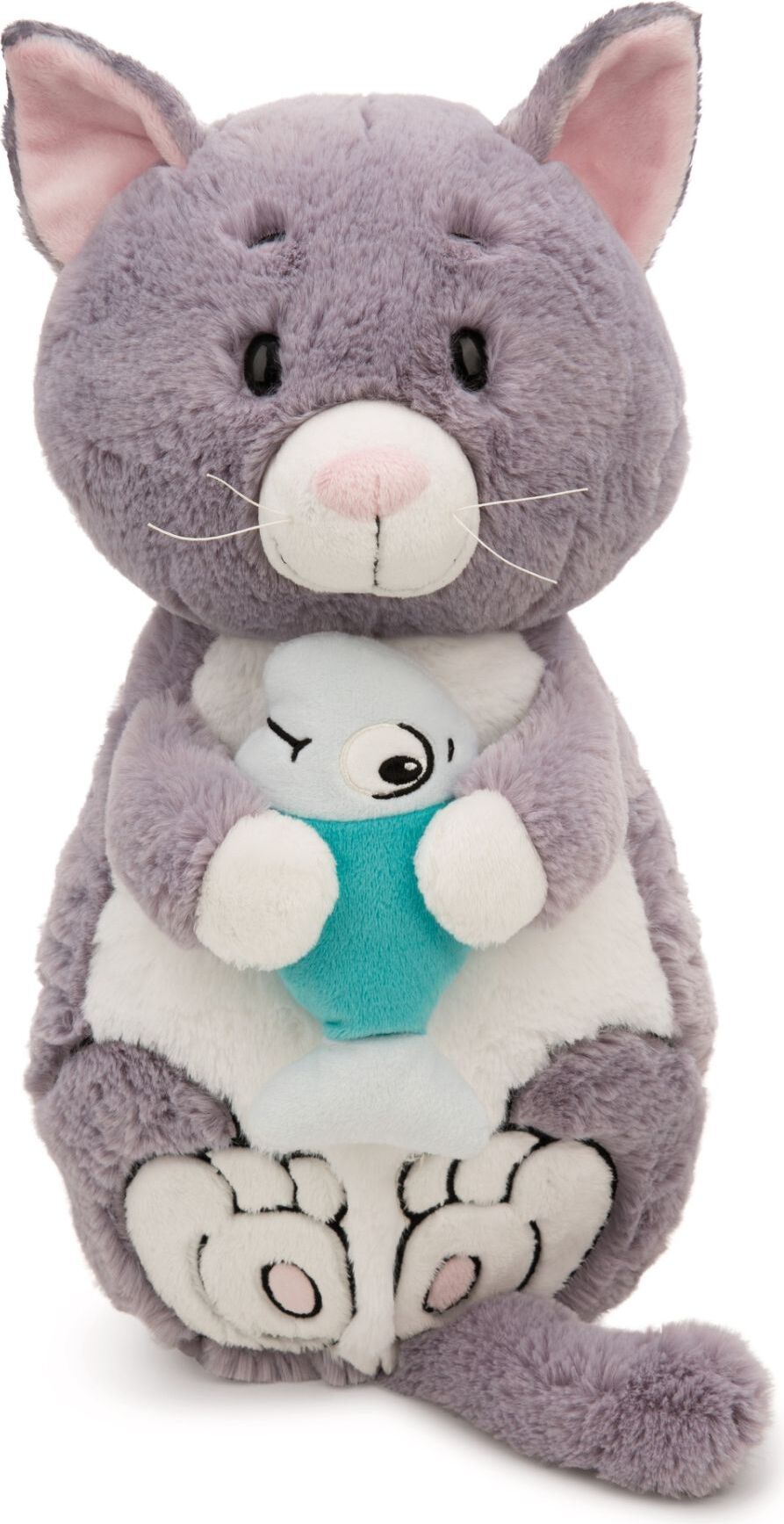 Nici Kuscheltier Katze mit Fisch 40 cm Plüschkatze 62166