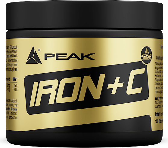 Peak Performance Products S.A. Iron + C - 120 Tabletten I Eisen Bisglycinat I Vitamin C I Nährstoffversorgung I Mangelversorgung I hohe Bioverfügbarkeit I Immunsystem I Energiestoffwechsel I Sauerstofftransport I Kognition I vegan I glutenfrei 004926