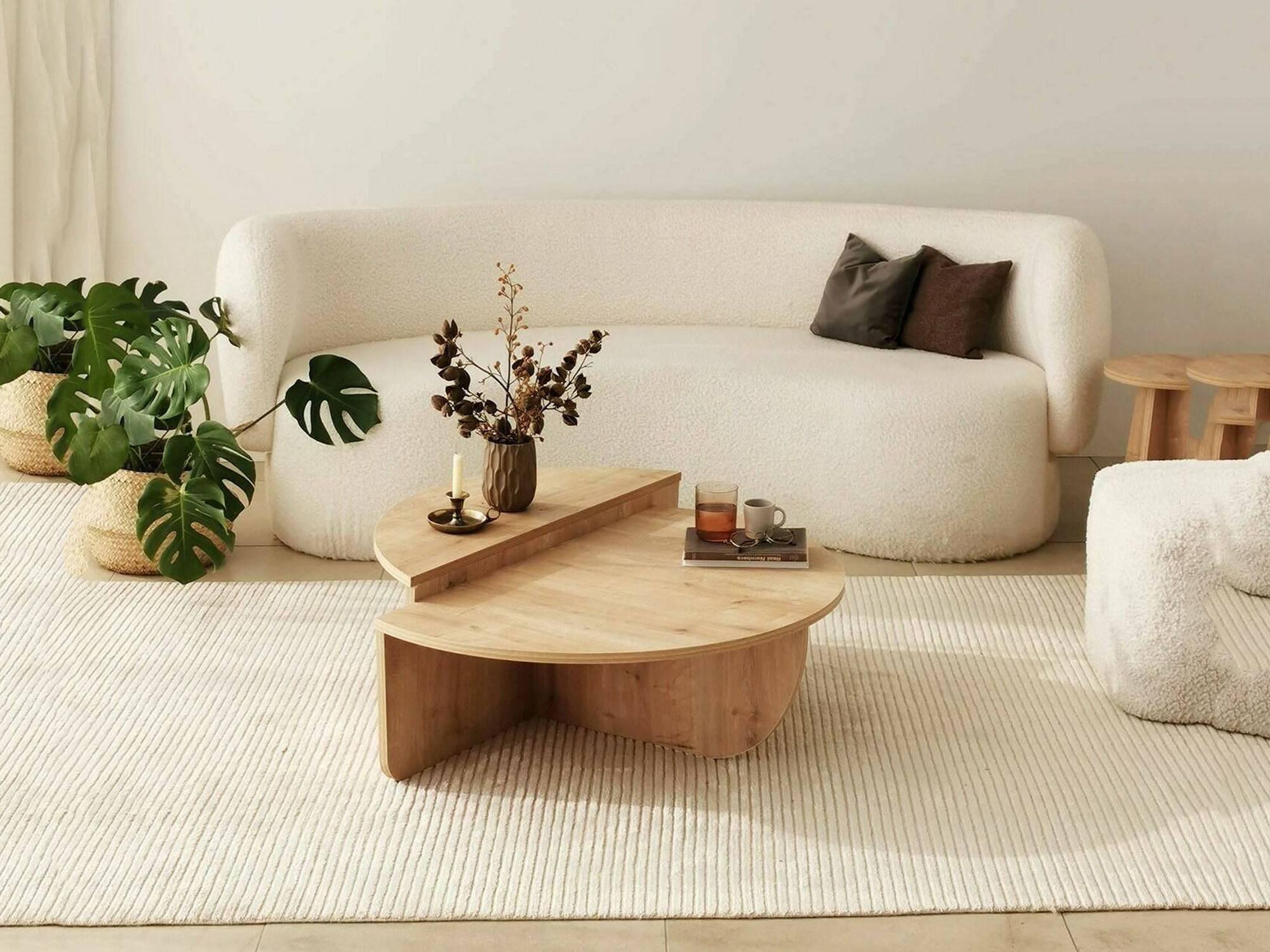 Dmora Couchtisch Canopus 90x90x35h cm Braun Fantasieform